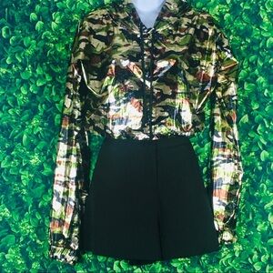 Women’s Metallic Camouflage Anorak Hoodie